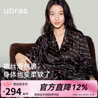 Ubras 七夕情人节礼物睡衣女士 线条黑底 S
