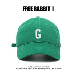 FREERABBIT II 美式简约字母G刺绣显脸小休闲棒球帽高颅顶透气百搭情侣鸭舌帽