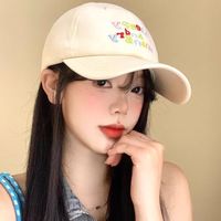 无品牌 帽子日系甜美男女情侣棒球帽户外出行遮阳字母逛街学生鸭舌帽
