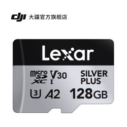 大疆 雷克沙 SILVER PLUS 128GB U3 A2 V30 microSDXC 内存卡 大疆配件