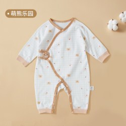 莫尔兔 婴儿连体衣爬服包屁哈衣宝宝百天满月新生幼儿打底衣服秋冬季和尚