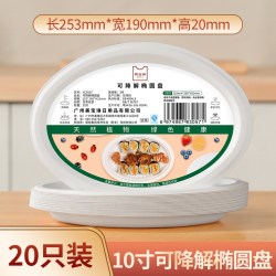 美宝琳 一次性餐盘餐具食品级可降解纸碗纸碟画画烧烤家用加厚盘子