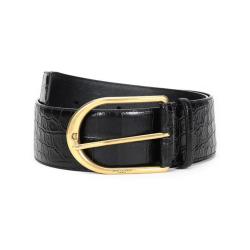 SAINT LAURENT 女士皮革仿古针扣式皮带腰带