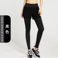 FOURDATRY 高腰提臀瑜伽裤女弹力紧身跑步健身 黑色 M