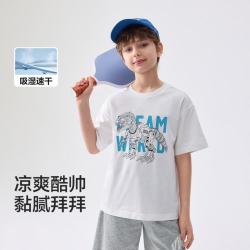 巴拉巴拉 吸湿速干纯棉儿童短袖T恤
