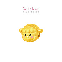 周大福 SOINLOVE 小美羊足金黄金转运珠吊坠 VR2203