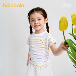 巴拉巴拉 balaOne 儿童短袖T恤条纹插肩袖