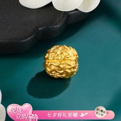 六福珠宝 黄金转运珠福满传家系列核桃足金路路通串珠女不含链计价