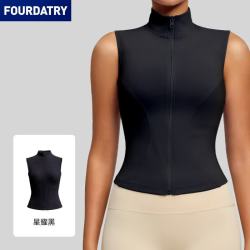 FOURDATRY 新款无袖健身外套女弹力紧身显瘦运动上衣女 星