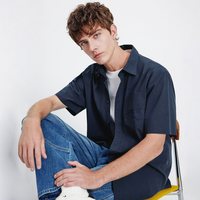 navigare 意大利小帆船宽松短袖衬衫男休闲翻领衬衣
