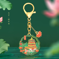 赋闲 北京长城故宫文创冰箱贴钥匙扣包挂装饰颐和园旅游纪念品伴手礼物 AR钥匙扣--(北京)颐和园