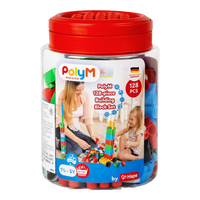 Hape 柔性polym积木 128粒创趣超值桶套装 1.5-5Y