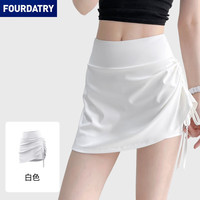 FOURDATRY 新款高腰抽皱防走光女运动跑步短款假两件瑜伽