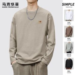 马克华菲 100%纯棉长袖T恤 舒适透气