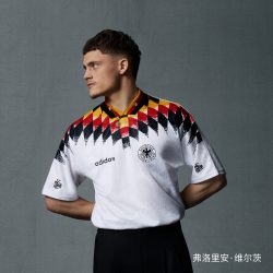 adidas 德国队1994复古足球休闲文化短袖球衣