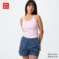 优衣库 483912 棉质水洗牛仔短裤 海蓝色 M