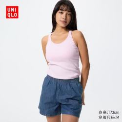 优衣库 483912 棉质水洗牛仔短裤 海蓝色 M