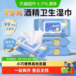 海氏海诺 75%酒精卫生湿巾湿纸巾卫生户外皮肤清洁护理家用便携