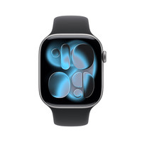 Apple Watch Series 11 智能手表 GPS版 46mm 深空灰色铝金属表壳 黑色运动型表带 S/M