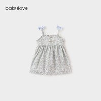 Babylove 女宝宝夏季婴儿吊带连衣裙无袖甜美时尚吊带裙繁花町然