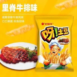 好丽友 新日期 呀 土豆 薯条 里脊牛排味 70g 好吃不腻