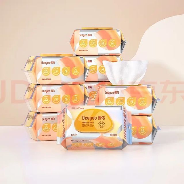 德佑 婴儿手口湿巾 加厚尊享版 80抽*10包