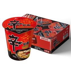 农心 辛拉面辣白菜六连杯方便面懒人速食夜宵拉面免煮泡面杯面整箱