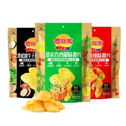 噜咪啦 黄金薯片云贵高原黄心士豆薯片原切休闲零食