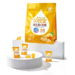 贝欧宝 无糖维生素C软糖儿童零食营养糖果橡皮糖柑橘味270g/袋