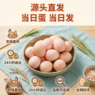 绿田 逐无抗鲜鸡蛋新鲜鸡蛋30枚/盒 健康轻食 美味2.4斤/盒 源头直发