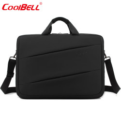 coolbell COOL BELL男士商务单肩斜挎手提包防水耐磨笔记本电脑包 黑色2068 17寸