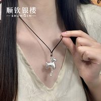 顺钦银楼 S9999项链女款小众设计感高级感轻奢毛衣链送女友