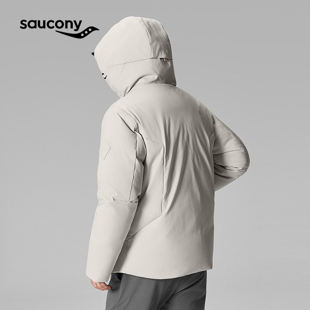 saucony 官方男户外运动休闲斜纹定位提花面料保暖羽绒服