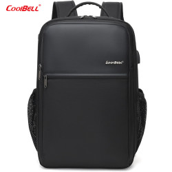 coolbell COOL BELL户外防盗防水大容量旅行包可上飞机商务出差通勤电脑包15.6寸 黑色8301
