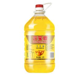 元宝 牌大豆油5L家用煎炸炒菜烹饪桶装食用油大豆油商用摆地摊
