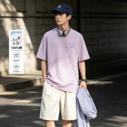 班尼路 纯棉短袖T恤夏季男士圆领休闲高品质青少年正肩男上衣