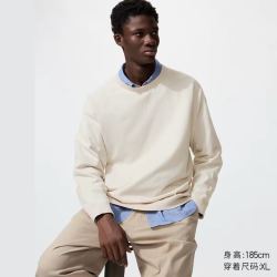 优衣库 棉混纺圆领针织衫/长袖优衣库男装女装毛衣毛衫484852
