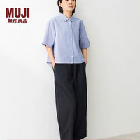 無印良品 MUJI 无印良品 MUJI 女式 凉感短袖衬衫 女士衬衣外套上衣女装女款夏季