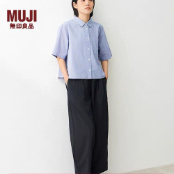 無印良品 MUJI 无印良品 MUJI 女式 凉感短袖衬衫 女士衬衣外套上衣女装女款夏季