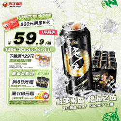 珠江啤酒 97纯生系列 97cs 纯生啤酒  1x12x500ml 500ml*12 听装