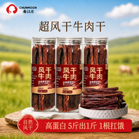 春江月 风干牛肉干内蒙古特产手撕牛肉干超干牛肉干减健身麻辣孕妇零食 原味6罐 9成干300g