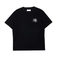 JACK&JONES 226201104E40 纯色短袖T恤 黑色 S(170) 男装