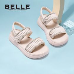 百丽 童鞋女童凉鞋夏季公主女孩露趾中大童软底休闲运动儿童沙滩鞋
