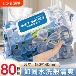 蓝漂 婴儿手口专用湿巾纸新生宝宝儿童湿巾实惠家用装大包加厚80抽