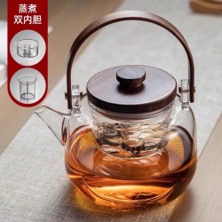 忆壶茶 漫寻壶 玻璃蒸煮茶壶 1000ml 光面