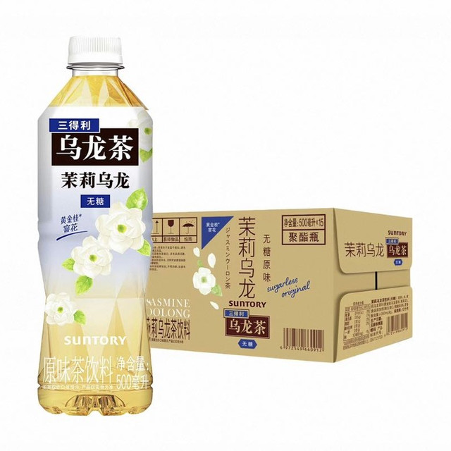 88VIP：三得利 无糖 茉莉乌龙茶饮料500ml*15瓶