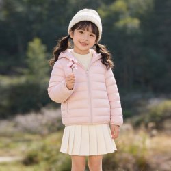 雪中飞 2026秋新款男女童连帽经典排骨羽绒纯色简约百搭舒适