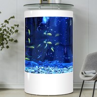移动端：美之海 轻奢半圆形玻璃鱼缸客厅家用水族箱电视柜旁生态立式免换水落地缸