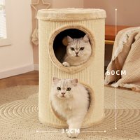 移动端：华元宠具 猫爬架猫窝一体封闭式不占地四季通用猫咪家用剑麻双层猫屋猫抓桶
