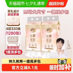 清风 丝柔亲肤系列 悬挂式抽纸 4层*320抽*2提(170*154mm)